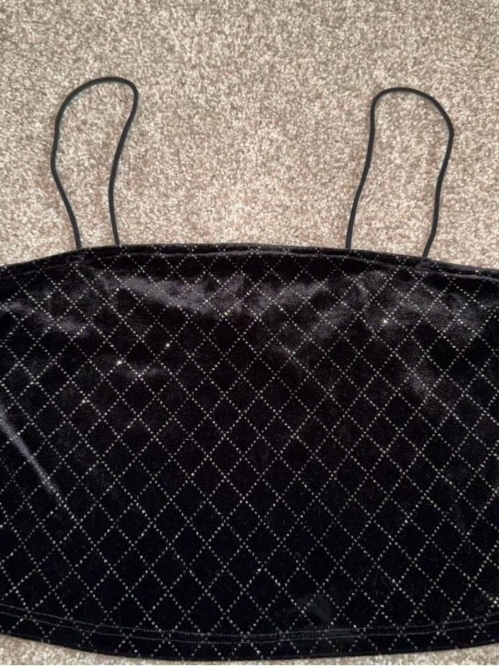 Bear Dance Black Shiny Fabric Top